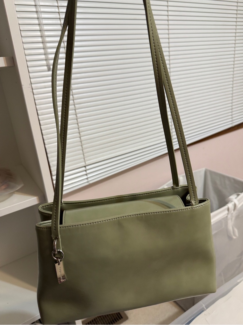 MARHEN.J Sage Green Vegan Leather Shoulder Bag - Double Strap